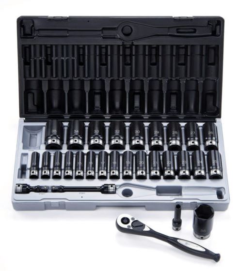 Dual Action 29 Piece Metric 1/2 Drive 6-Point Deep