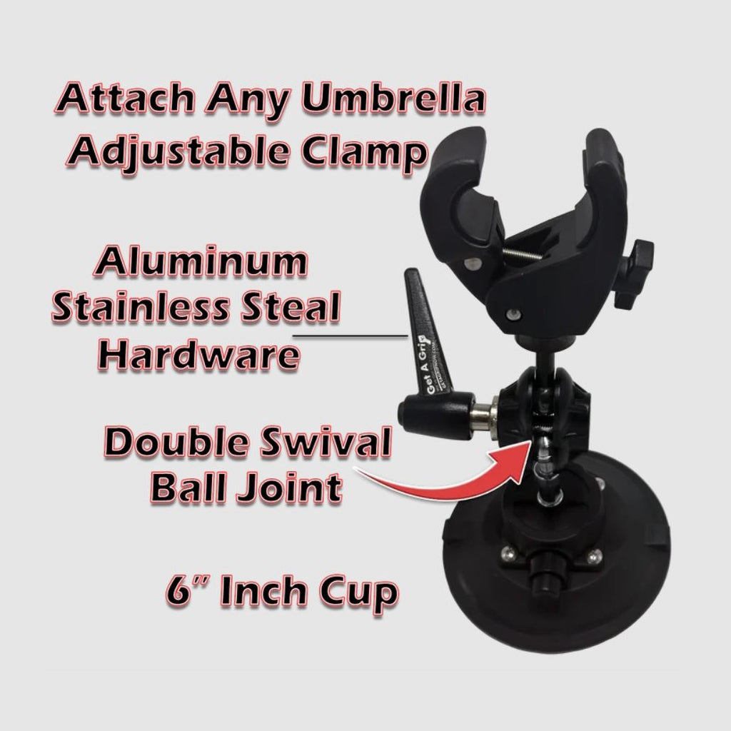 Get A Grip - The Grip pivot mount with 6in suction cup