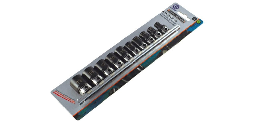 Dual Action 10 Piece Metric 3/8 Drive 6-Point