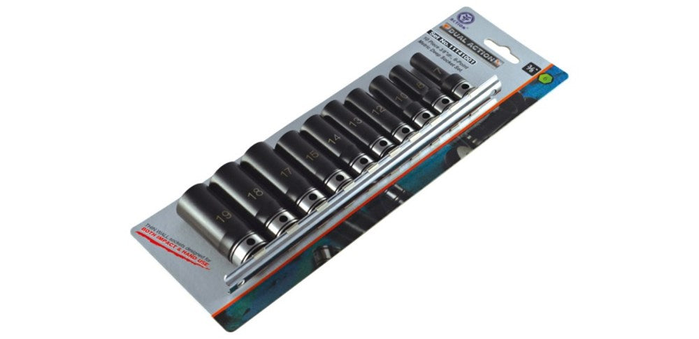 Dual Action 10 Piece Metric 3/8 Drive 6-Point Deep