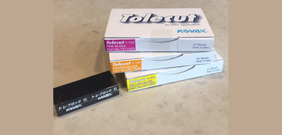 Tolecut Starter Kit. (Coarse) Includes 1 x Pink, 1 x Orange, 1 x Yellow & 2 blocks