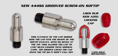 Screw-On Softtip Grooved for A35U Snap On Cap