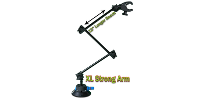 Get A Grip - Strong Arm XL heat gun arm - Adjustable with Clamp and 4-1/2 inch suction cup - arm extends to 36in