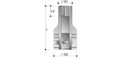 Dual Action Metric 1/2in Drive 6 point Deep socket