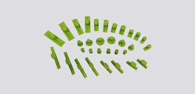 Black Plague Gang Green 32 Pack. Inlcudes 2 of every Gang Green tab Round and Crease