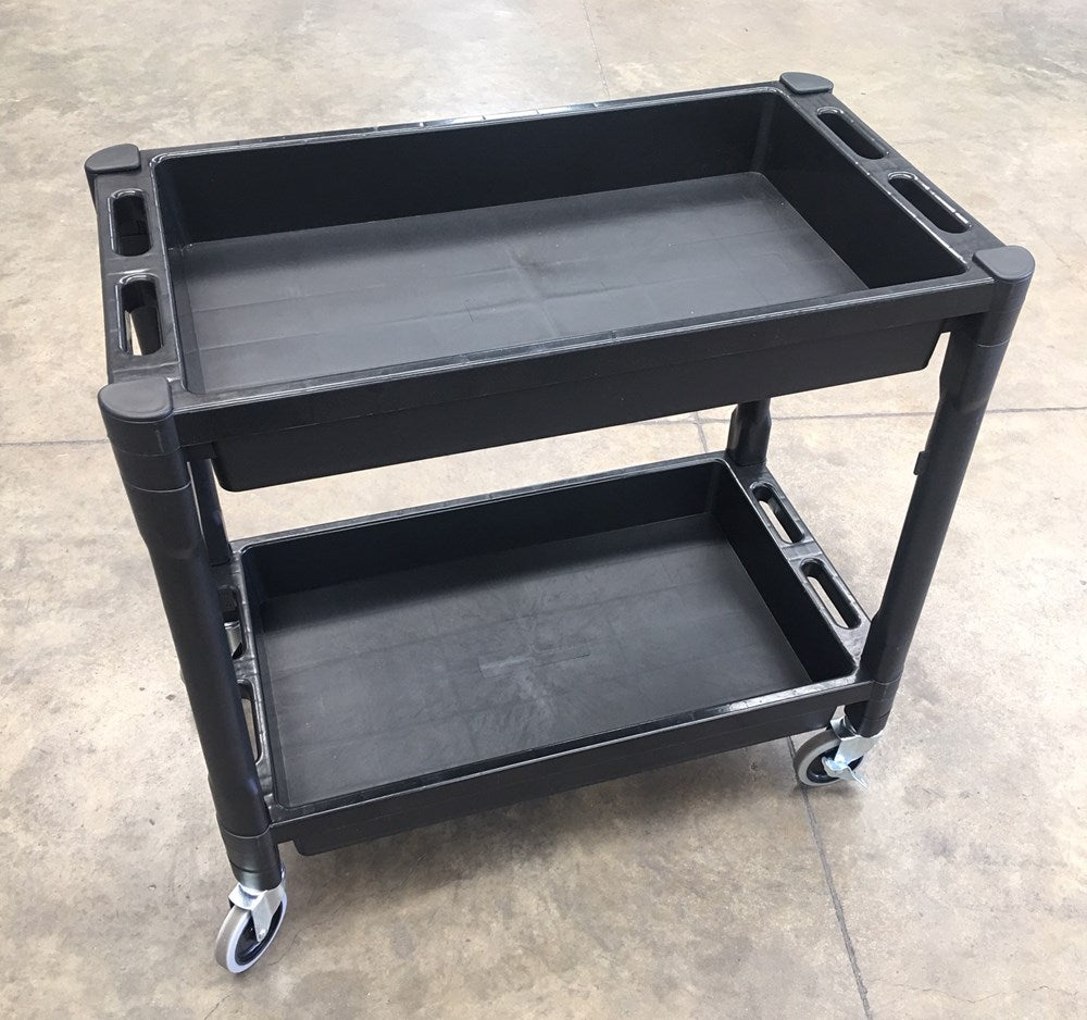 DTW Plastic Utility Cart/Trolley - 81cm (L) x 46cm (W) x 78cm (H) holds up to 135kg inc. lockable wheels