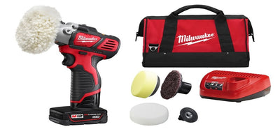 Milwaukee M12 Spot Polisher/Sander Set. Variable speed includes x2 2AH battery, charger and carry bag